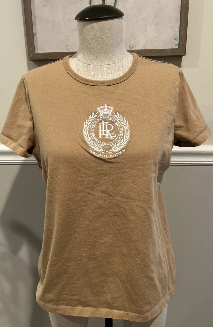 Lauren Active Ralph Lauren large T Shirt Crew Neck Crest Embroidered Logo